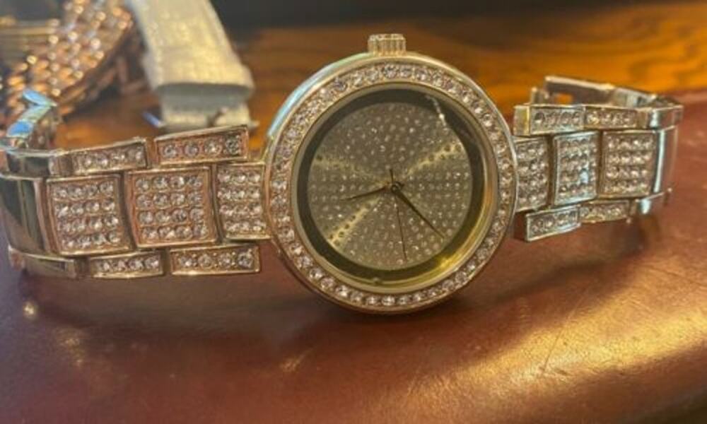 Women's NY&C Gold Tone Watch, Crystal Accented Band, Bezel and Face